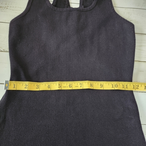 Debu Bodycon Stretch Knit Sleeveless Dress Size S Black Lace Up & Cut Out Back - Picture 8 of 9